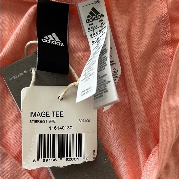 Adidas Women's Coral V-Neck Image Tee‎ size M - Picture 6 of 7